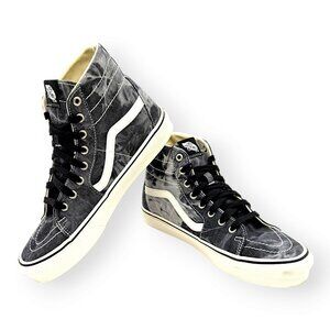 VANS Sk8-Hi Tapered (Denim Destroy) 2021 - Black/Marshmallow - Men's 10.5, W 12